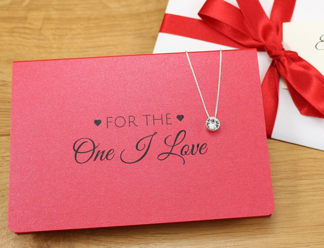 The perfect valentines gift for her. Let that special someone know just how much you care with this sterling silver necklace and personalised gift card set.  

Featuring a choice of sterling silver necklaces to choose from and can also be personalised with a gift message inside.   

A unique and thoughtful gift for a special valentine that will be cherished for years. 
 